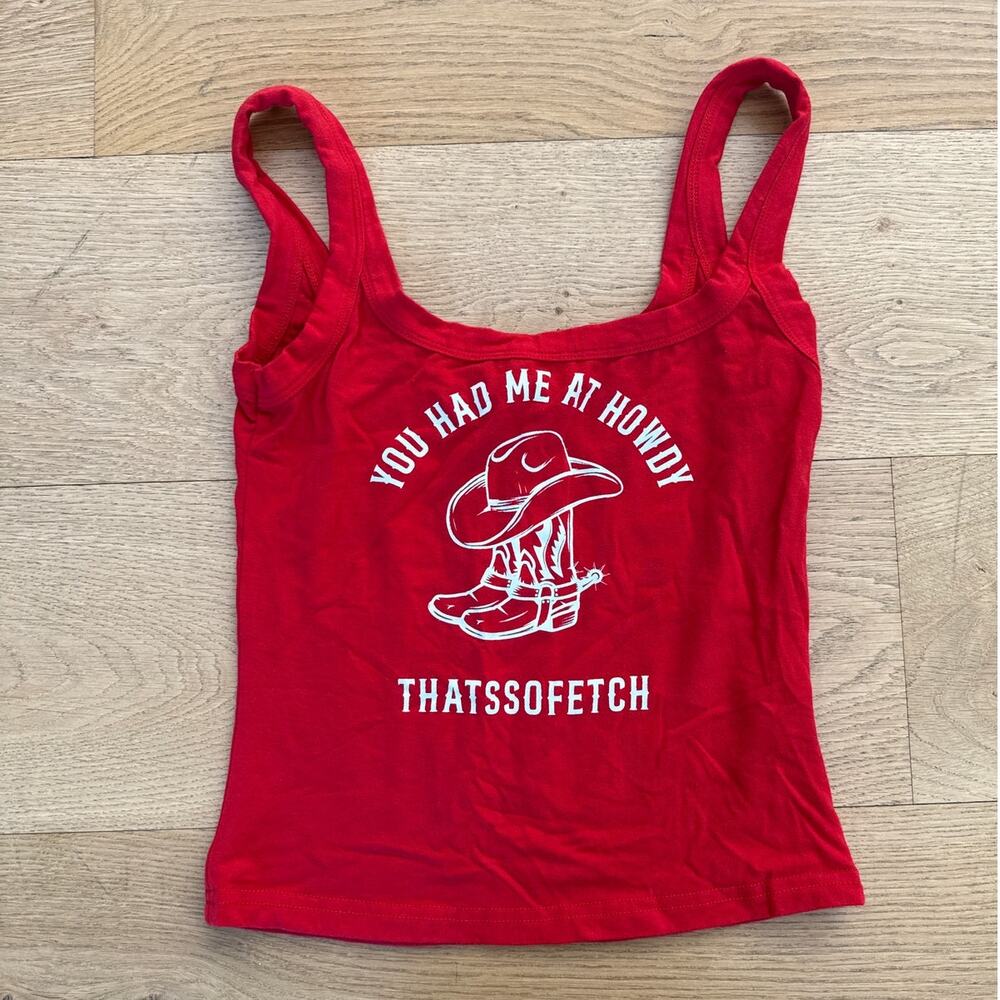That’s So Fetch - Bronco Sleeveless Top in Red & White